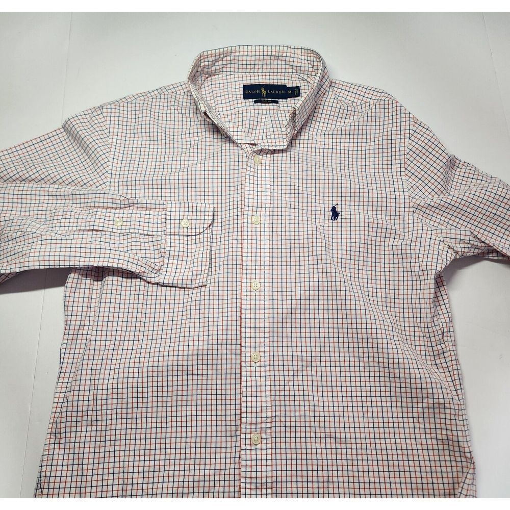 Ralph Lauren Mens Size M Slim Fit Long Sleeve Checkered‎ Button Down